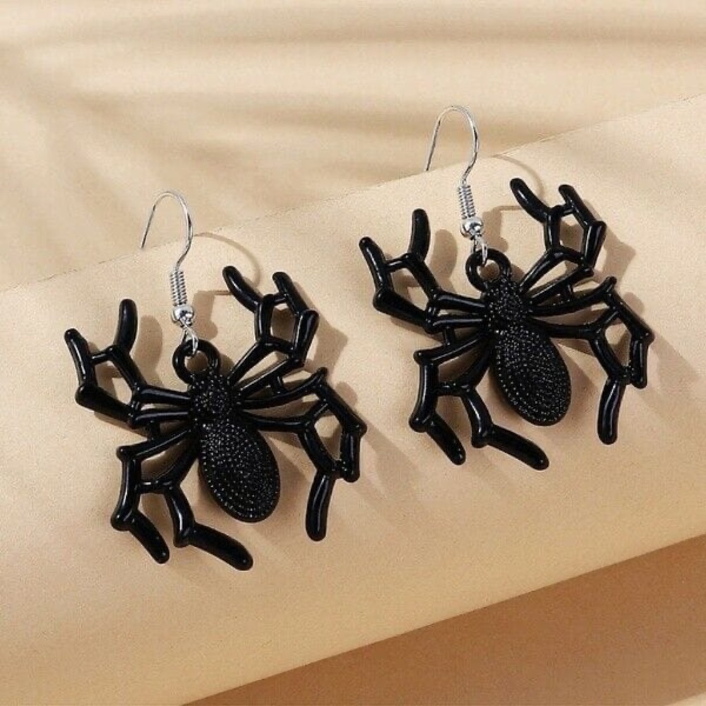 Womens‎ Black Widow Spider Dangle Earrings